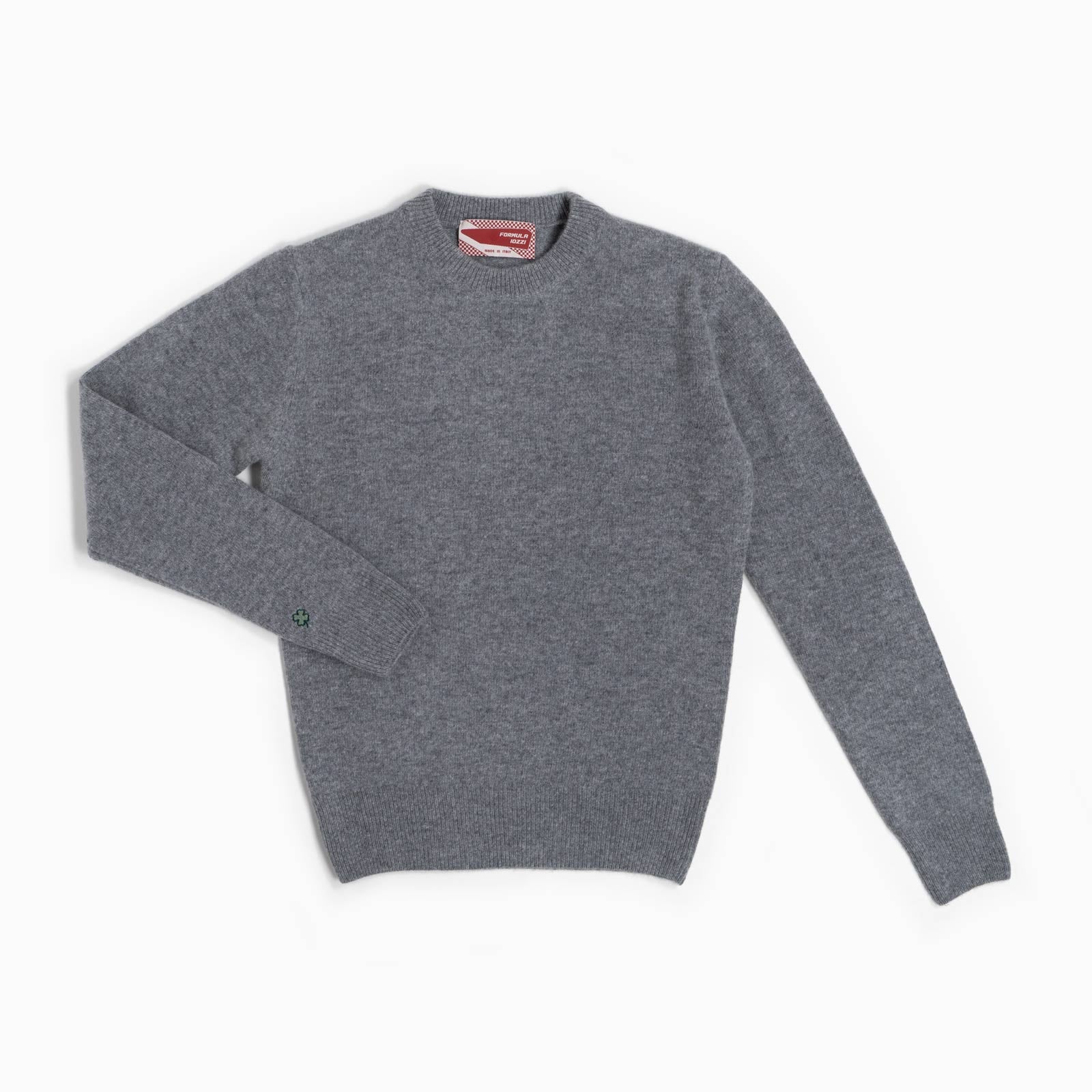 Maglione girocollo 100% lana merinos - Grigio