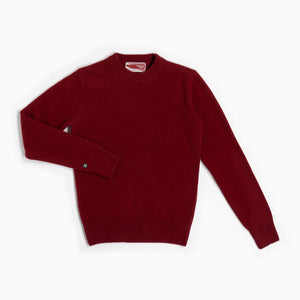 Maglione girocollo 100% lana merinos - Rosso