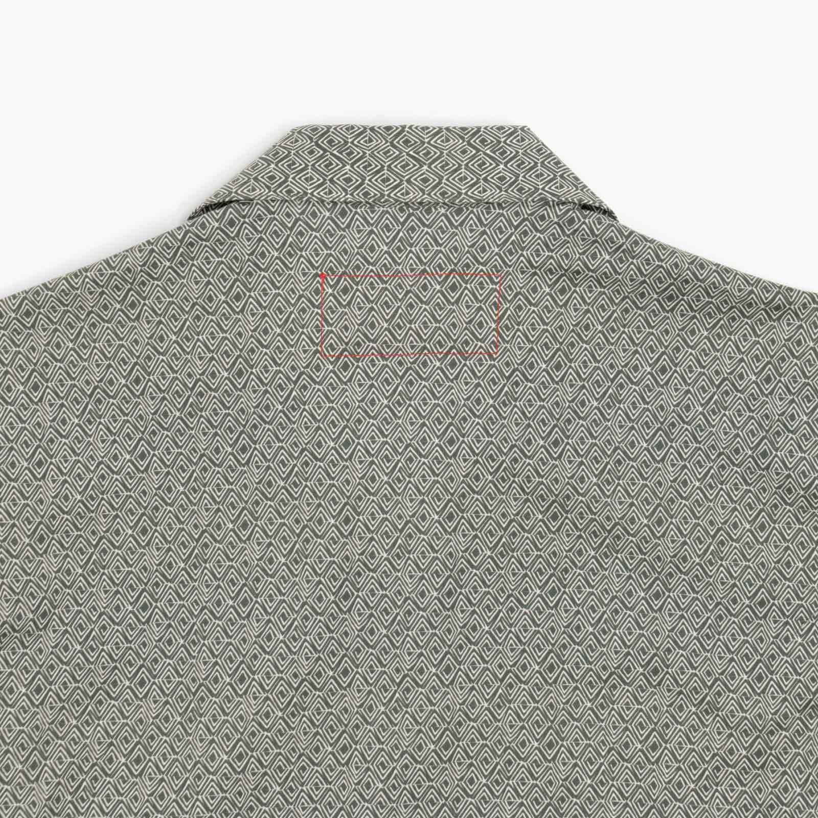 Camicia maniche corte - stampa geometrica fondo verde