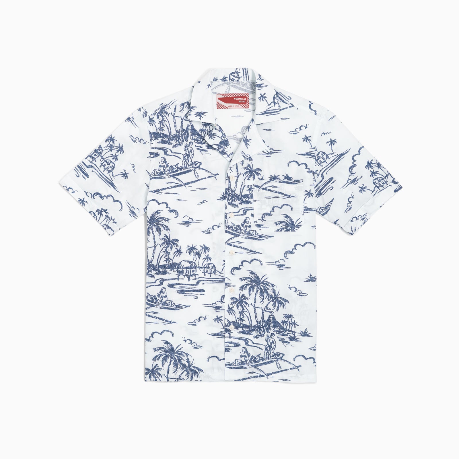 Short-sleeved shirt - White Hawaiian print