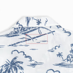 Short-sleeved shirt - White Hawaiian print