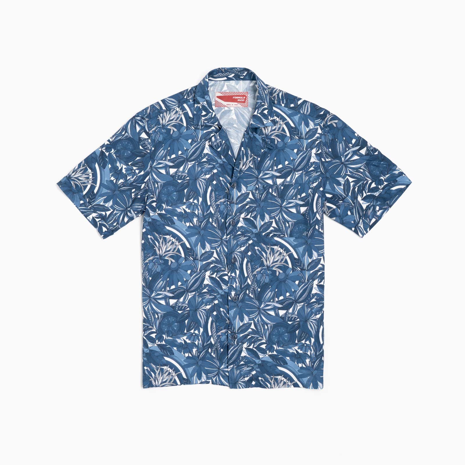 Short-sleeved shirt - Blue floral print
