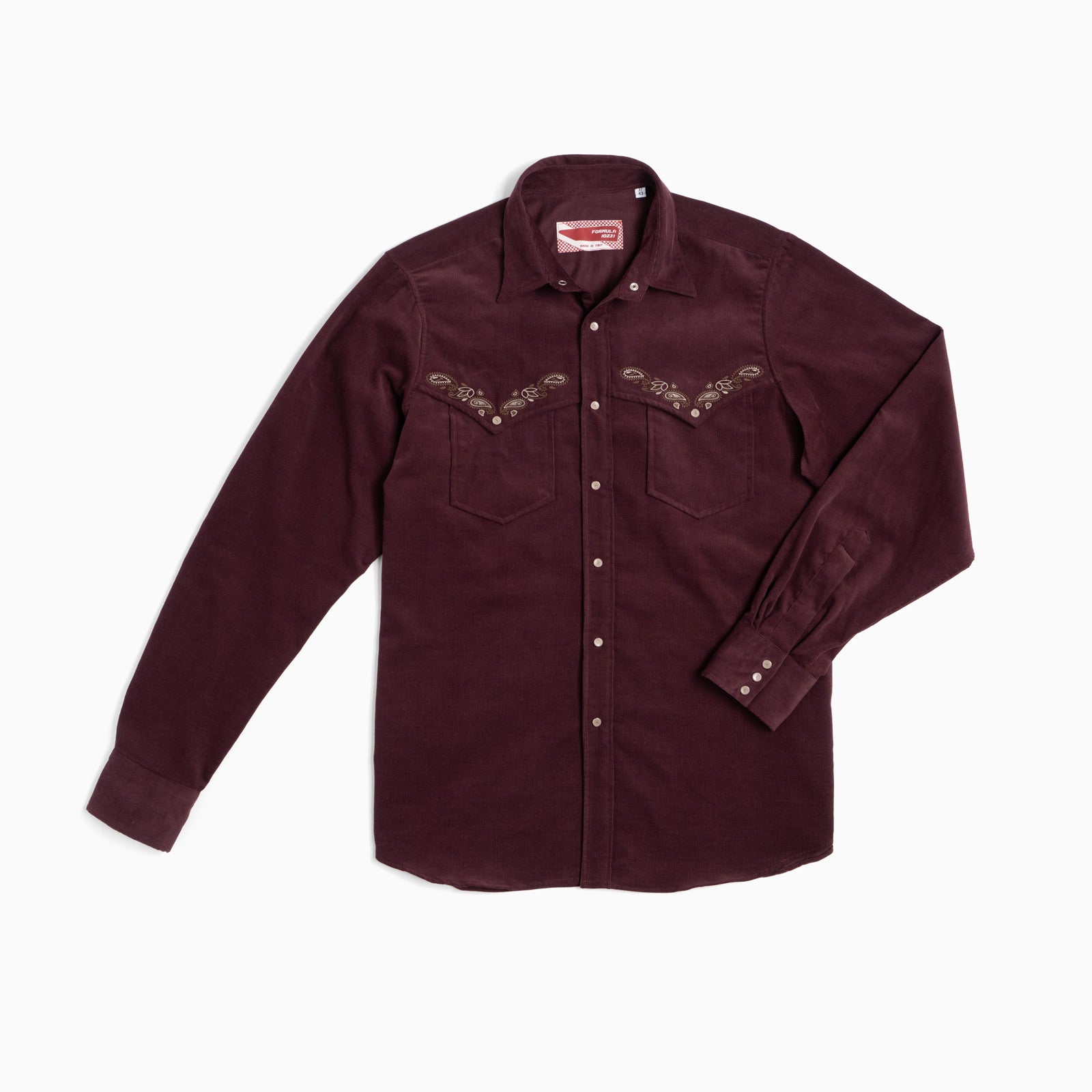 Texan Shirt - Burgundy Paisley Corduroy