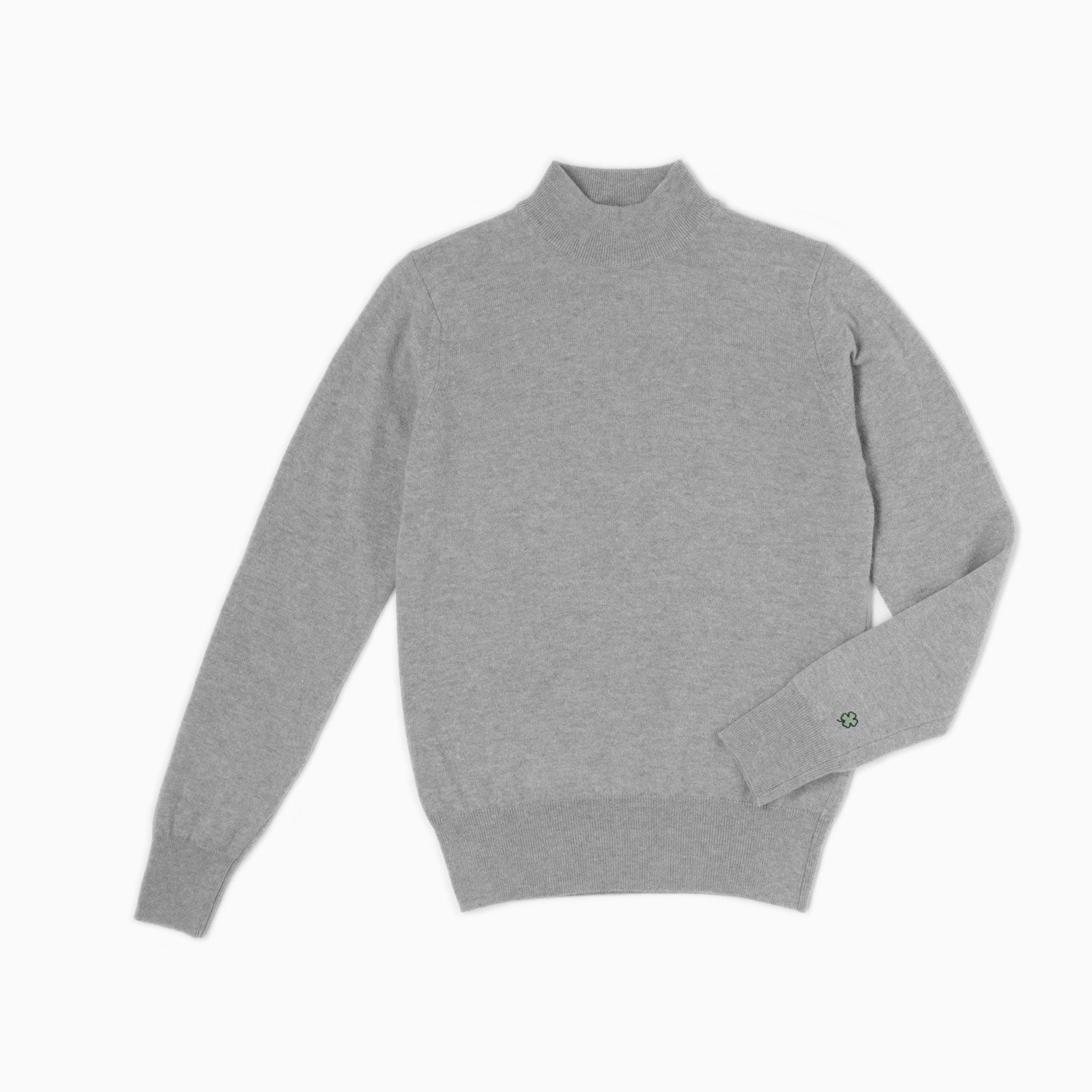 Maglione lupetto 100% lana merinos - Grigio