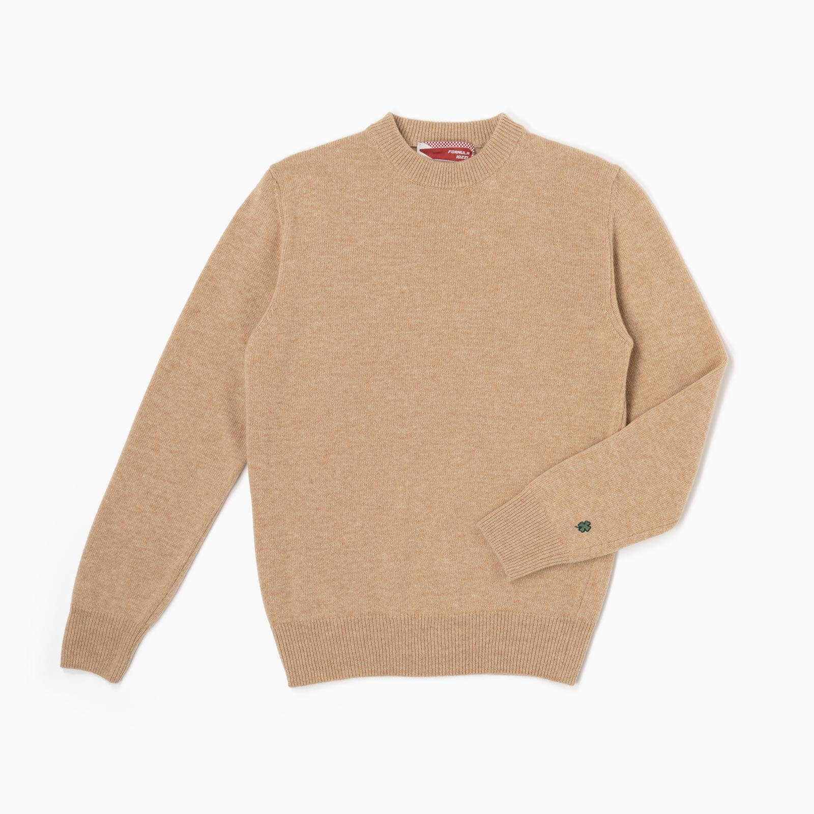 Maglione girocollo 100% lana merinos - Caramello