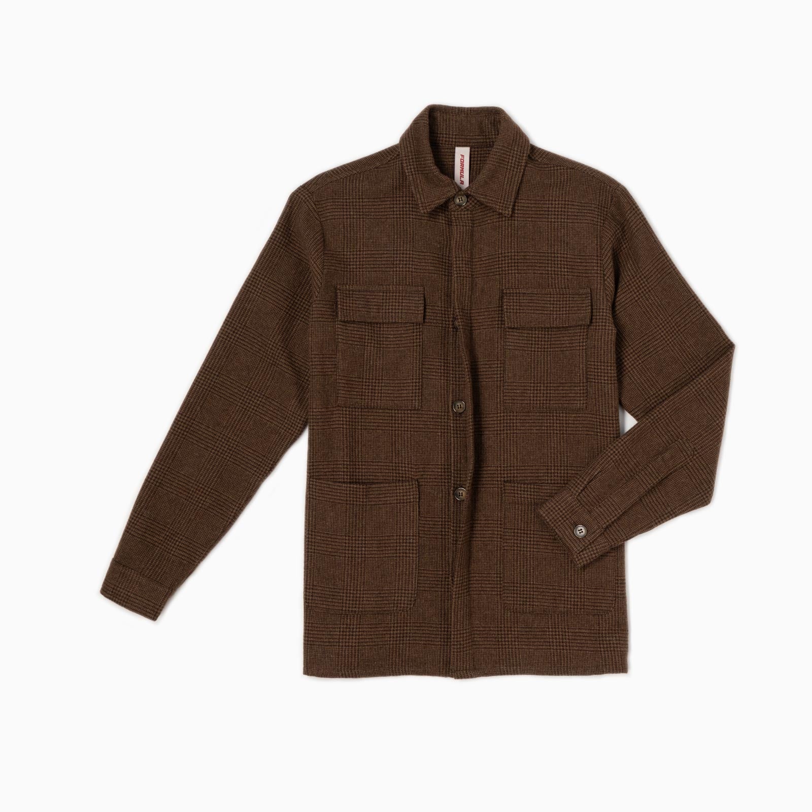 Overshirt Catcher 100% Cashmere - Pied De Poule Marrone