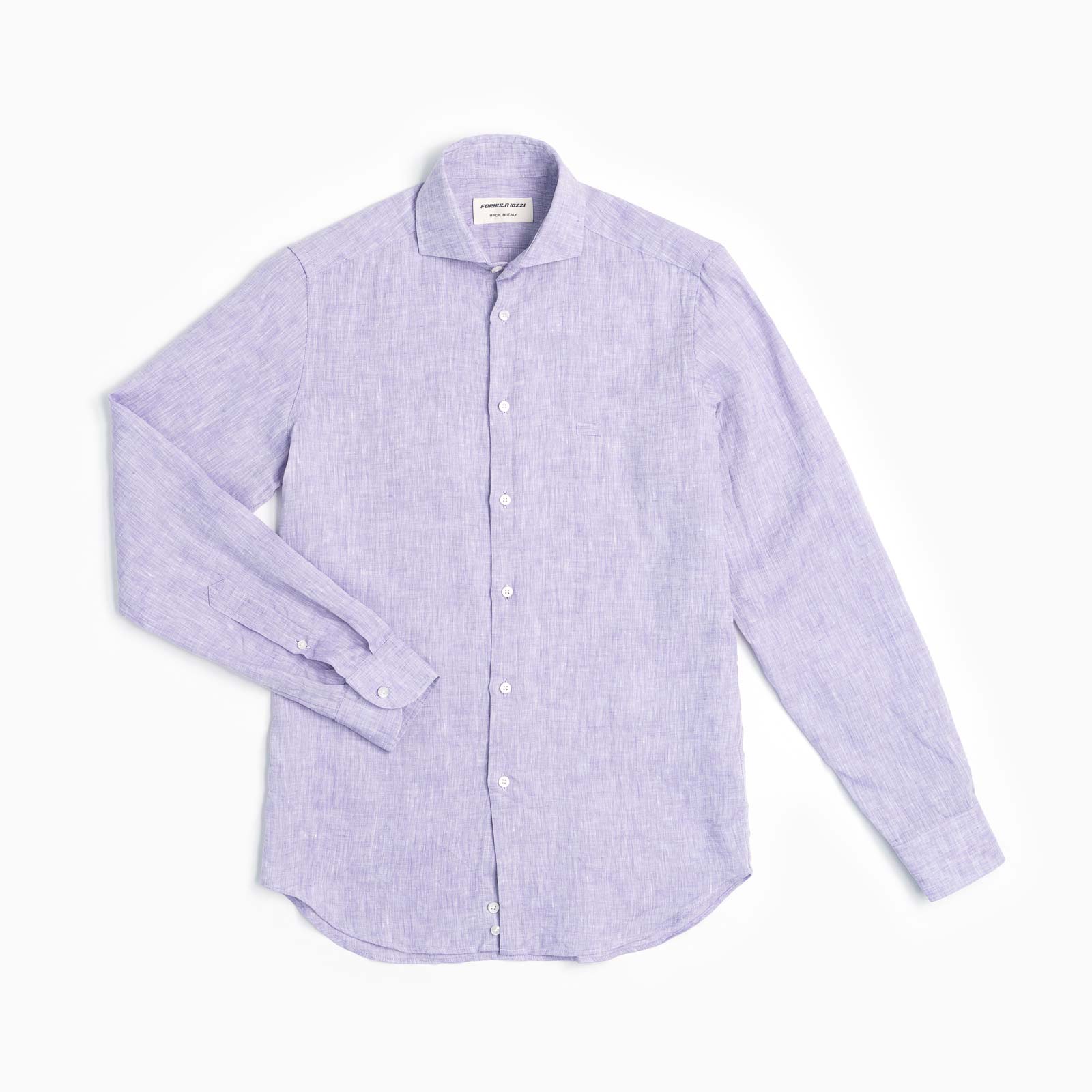 Camicia Classic 100% lino lilla