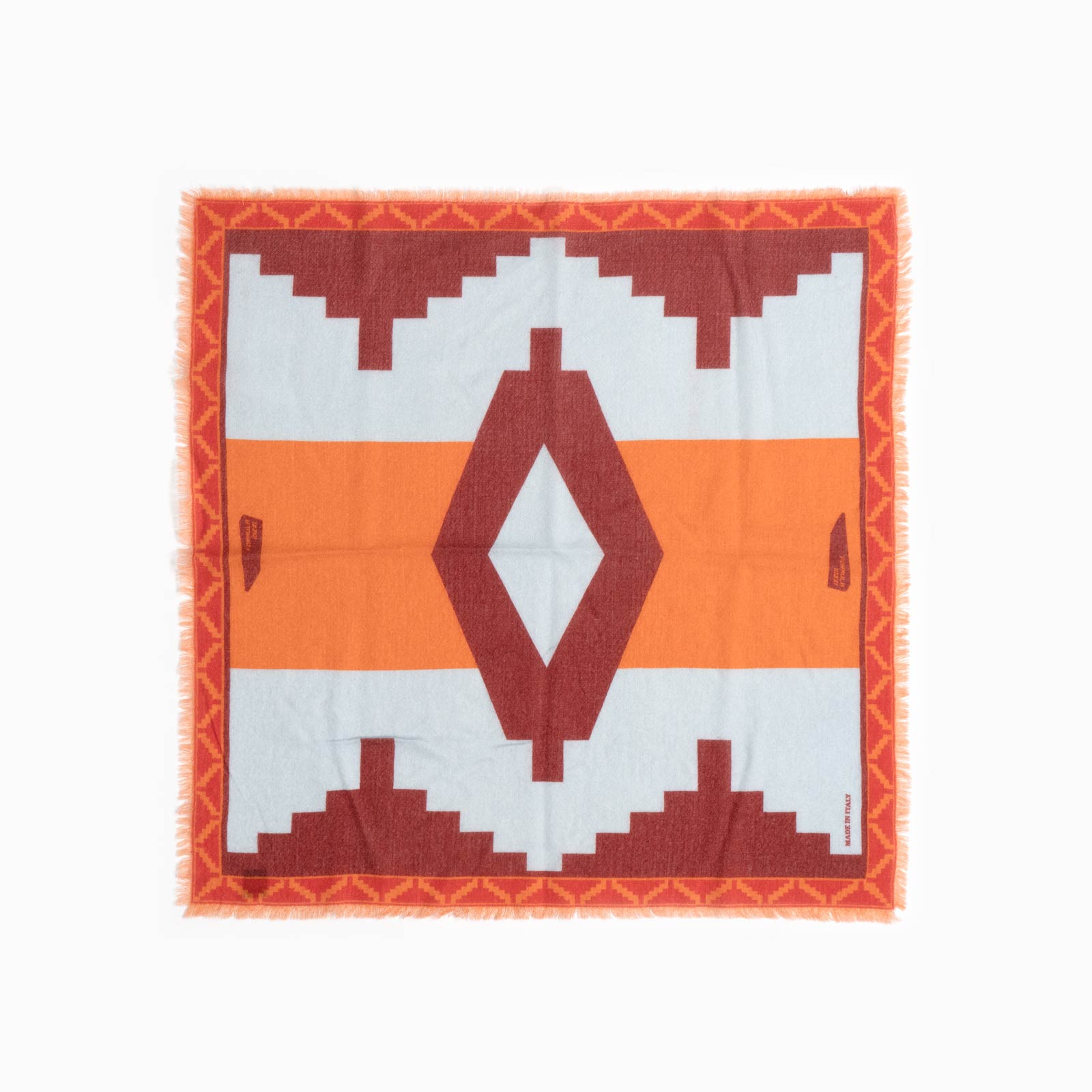 Native Wool Bandana - Orange & Red